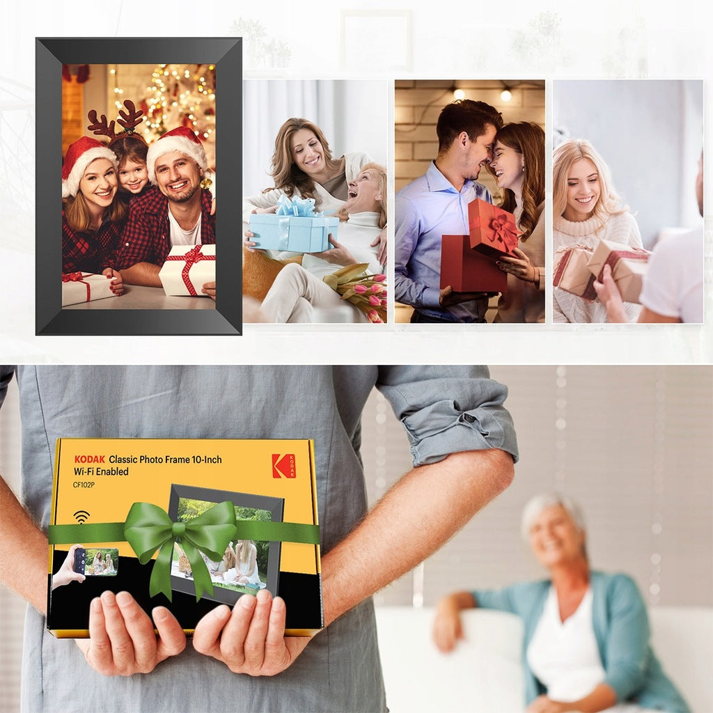 10,1 colio skaitmeninis nuotraukų rėmelis su jutikliniu ekranu, nuotraukos, vaizdo įrašai, „Wi-Fi“ programėlė