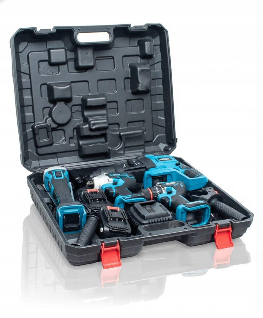 4 viename 21 V 4000 mAh bešepetėlių akumuliatorinių įrankių rinkinys