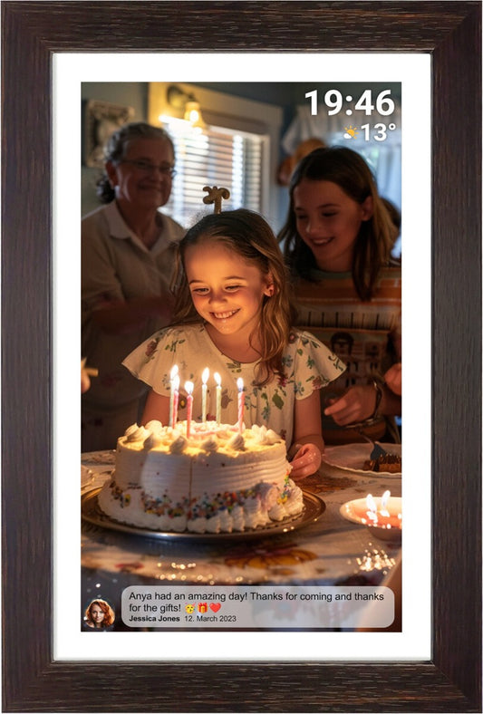 15.6" skaitmeninis nuotraukų rėmelis rudas