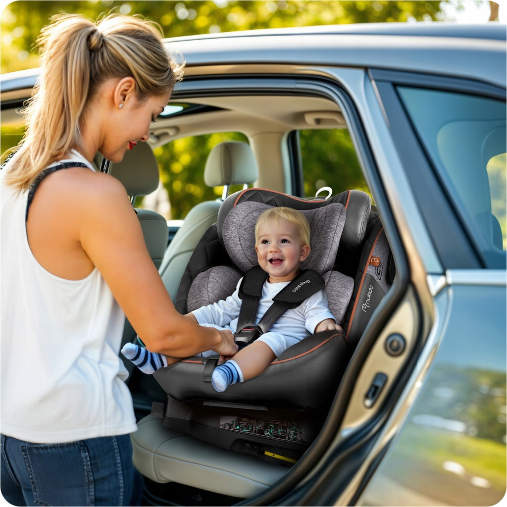 PASUKAMA AUTOMOBILINĖ KĖDUTĖ su KOJA 0-36KG ISOFIX NUKIDO I-SIZE 40-150cm