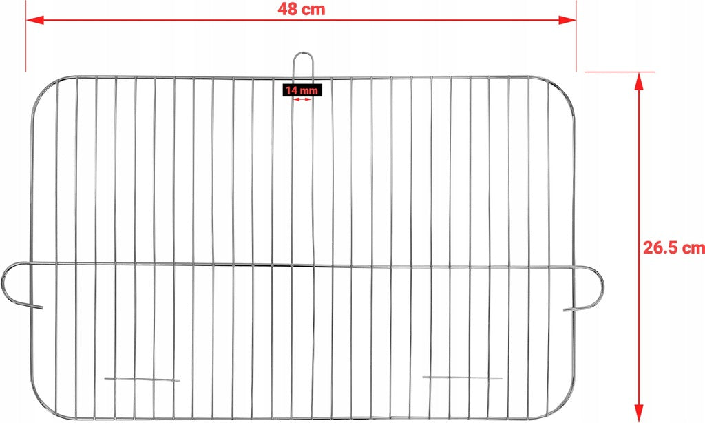 Söegrill riiuli ja restiga 48 x 26,5 cm
