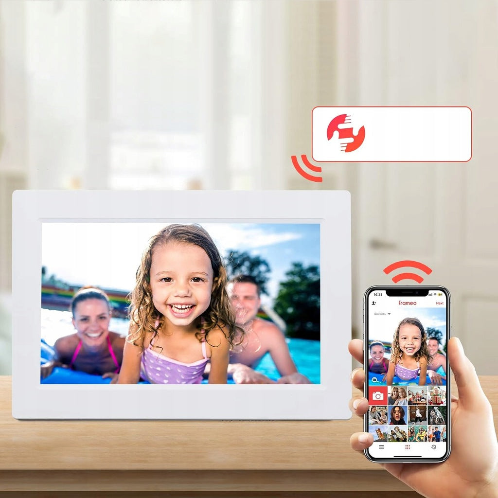 WIFI skaitmeninis nuotraukų rėmelis 10,1 colio IPS jutiklinis ekranas HD automatinis pasukimas 32 GB