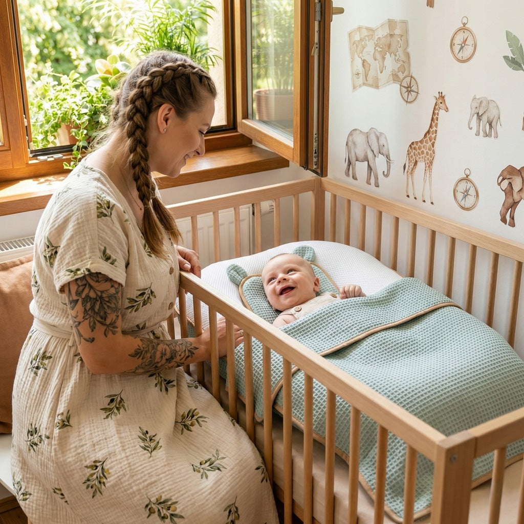 Zīdaiņu komplekts drošam miegam "Cocoon Air 3D", ligzda, rotaļu laukuma komplekts, BabyMam