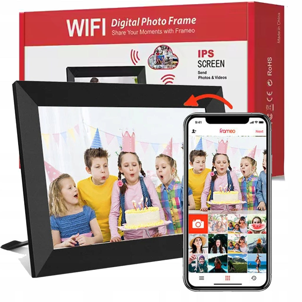 „FRAMEO“ 10,1 colio „Wi-Fi“ IPS jutiklinis nuotraukų rėmelis su 32 GB HD atmintimi