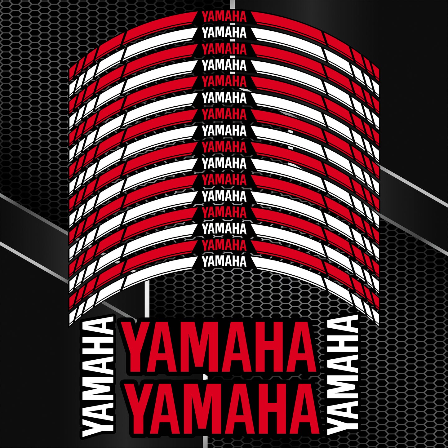 Yamaha motociklo ratlankių lipdukai rinkinukas