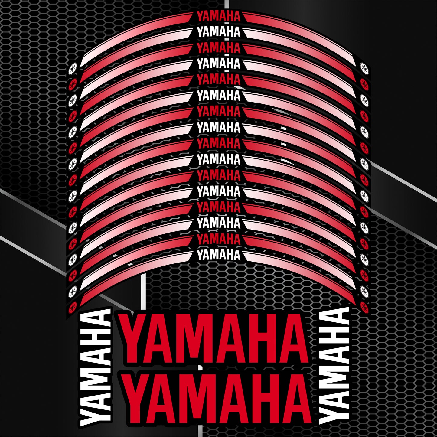 Yamaha motociklo ratlankių lipdukai