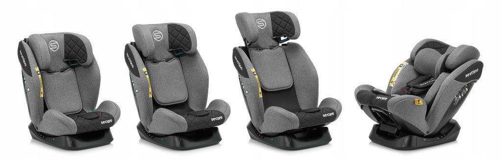 Sesttino Secure Pro automobilinė kėdutė 0-36 40-150cm su miegojimo funkcija ir stogeliu