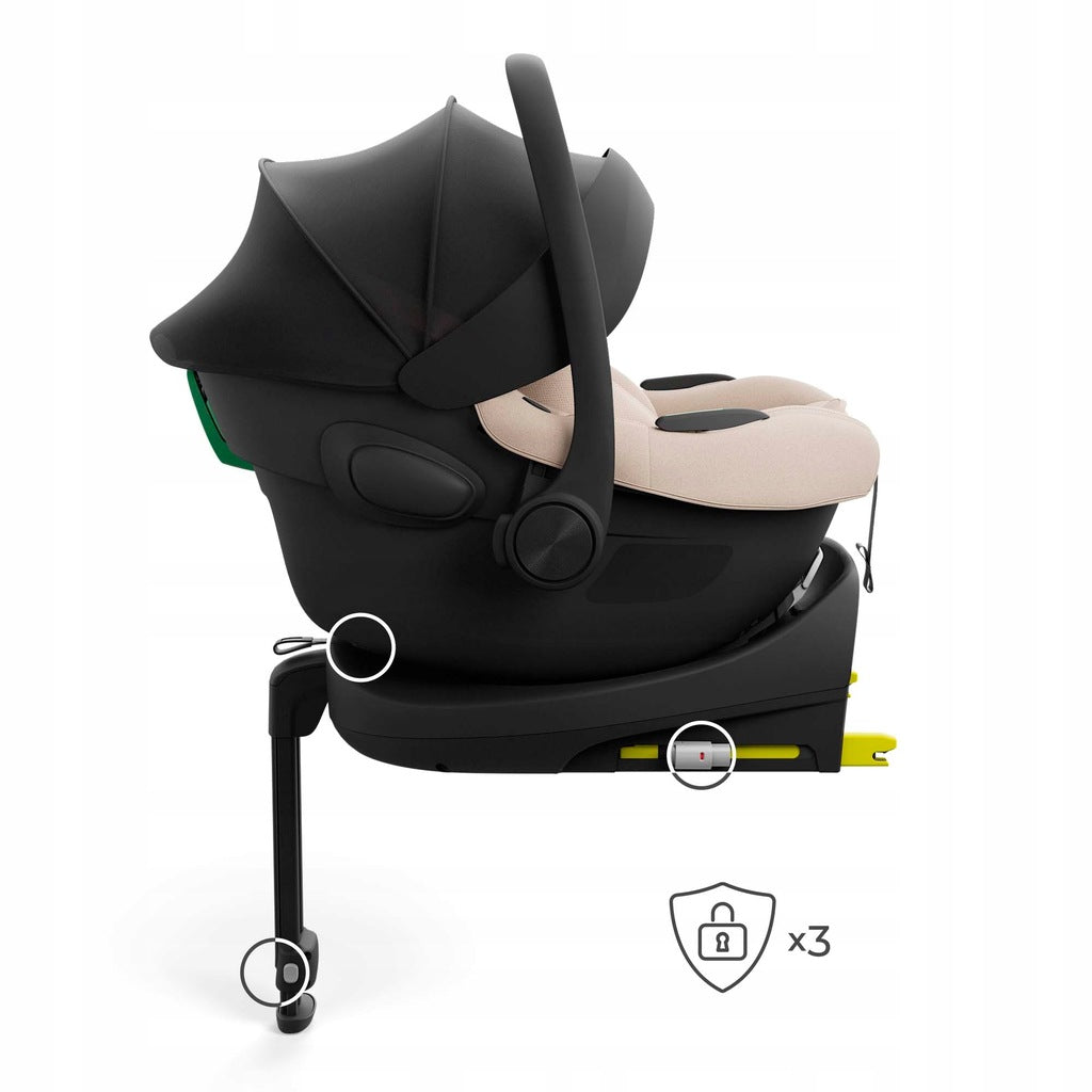 Kinderkraft I-LITE automobilinė kėdutė kūdikiams, 40-87 cm, 0-13 kg, smėlio spalvos