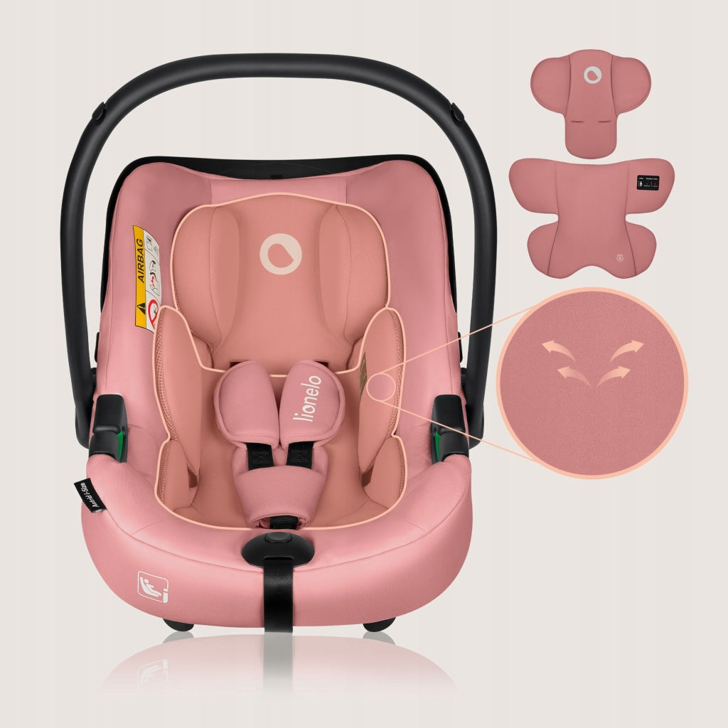 Automobilinė kėdutė 0-13 kg, 40-87 cm. ADAC sertifikatas. Lionelo Astrid. rožinė