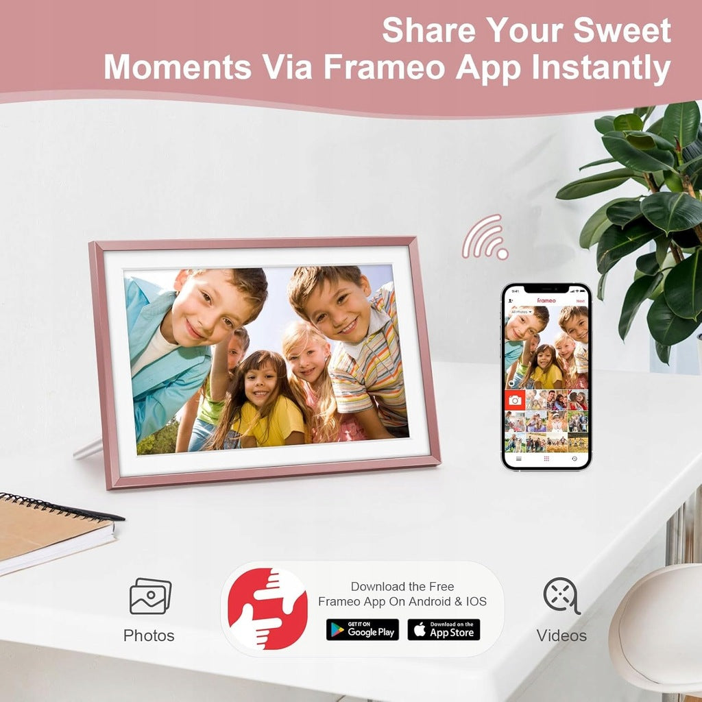 Digitālais foto rāmis ar 32 GB atmiņu, 10,1 collu viedais foto rāmis ar WiFi
