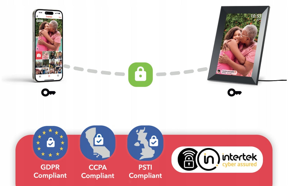 10,1 colio skaitmeninis nuotraukų rėmelis su WiFi ryšiu ir atspaudais, baltas