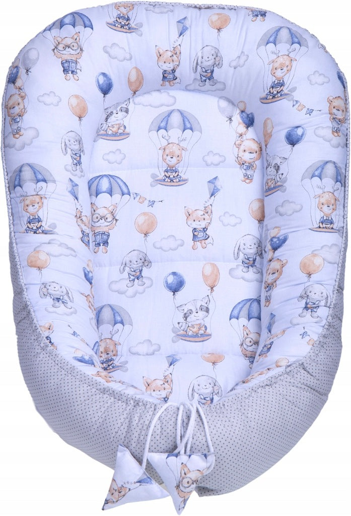 Kūdikių kokonų lizdelis „Minky“ rinkinys XXL „BabyMam“ 7 dalys