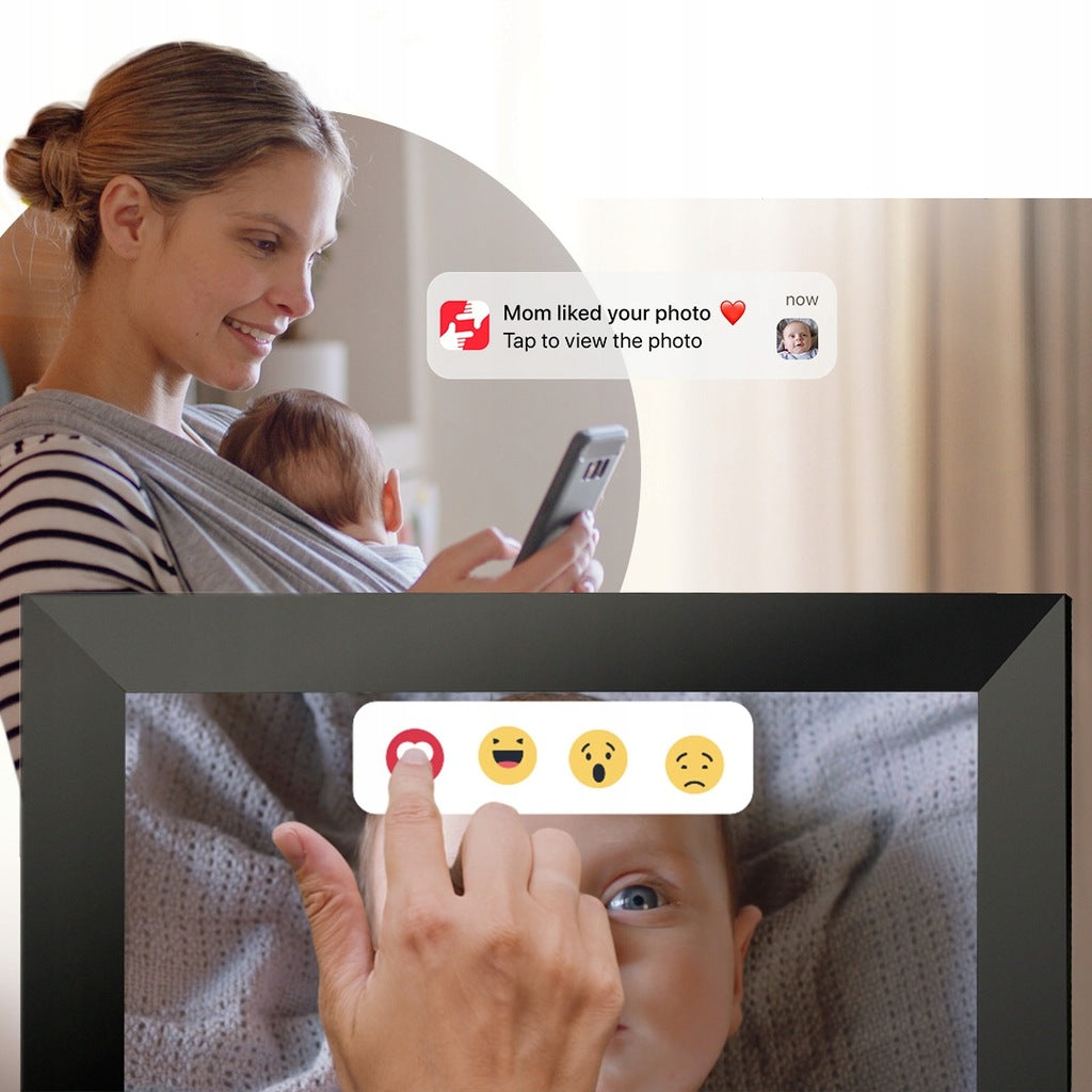 10,1 colio skaitmeninis nuotraukų rėmelis su WiFi ryšiu ir atspaudais, rožinis