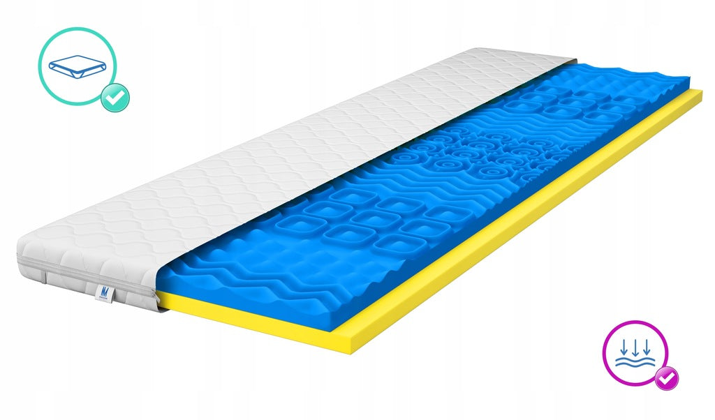 120x190 masažinis čiužinio užtiesalas. Patogus „Visco“ 8 cm užtiesalas.