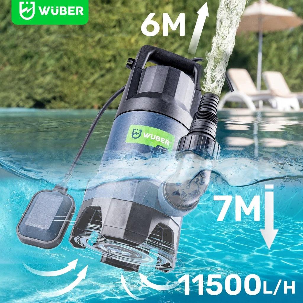 Panardinamas siurblys su plūde nešvariam ir švariam lietaus vandeniui 550w