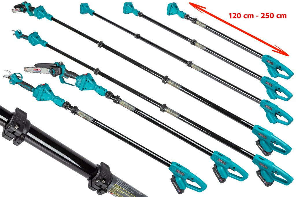 AKU SAAG 8", OKSALÕIKUR, AKU, TELESKOOPVARS 250 CM, 3 TK KOMPLEKT