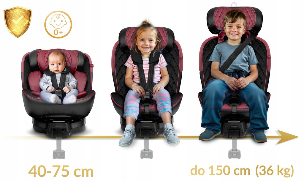 PASUKAMA AUTOMOBILINĖ KĖDUTĖ su KOJA 0-36KG ISOFIX NUKIDO I-SIZE 40-150cm