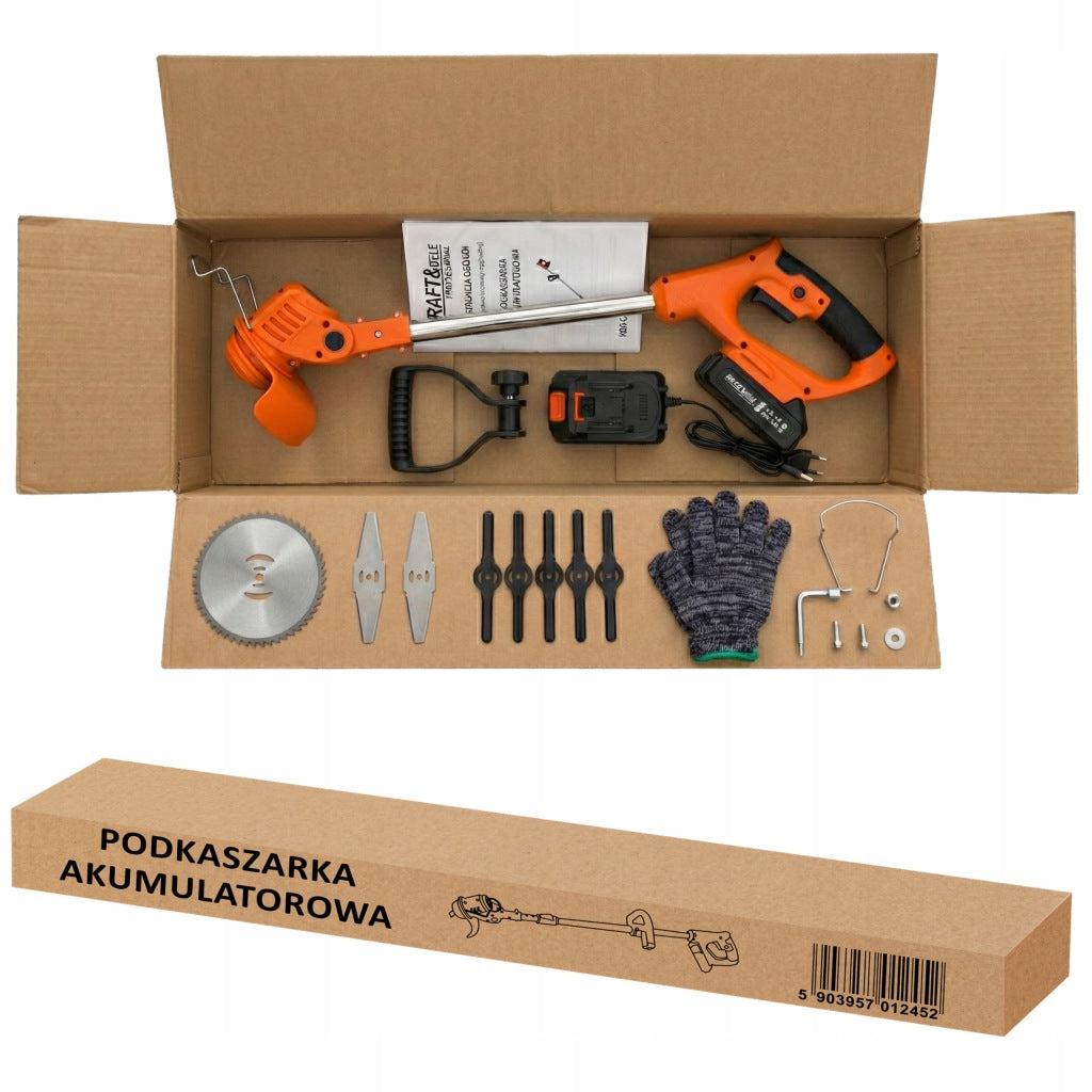 Akumuliatorinis trimeris 3 peilių tipai, 2 baterijos