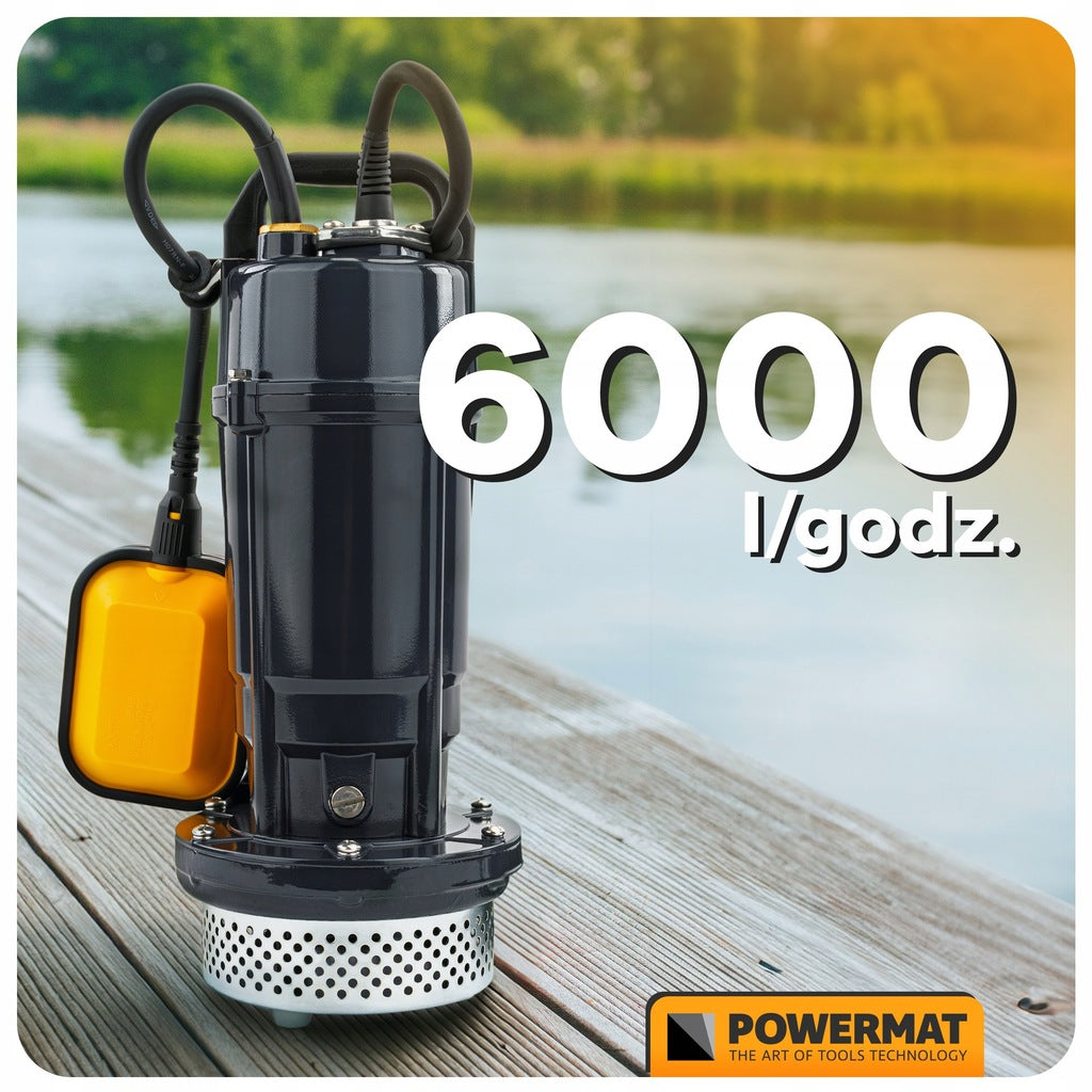 Švaraus ir nešvaraus vandens siurblys su plūde, panardinamas, galingas 750 W, 6000 l/h