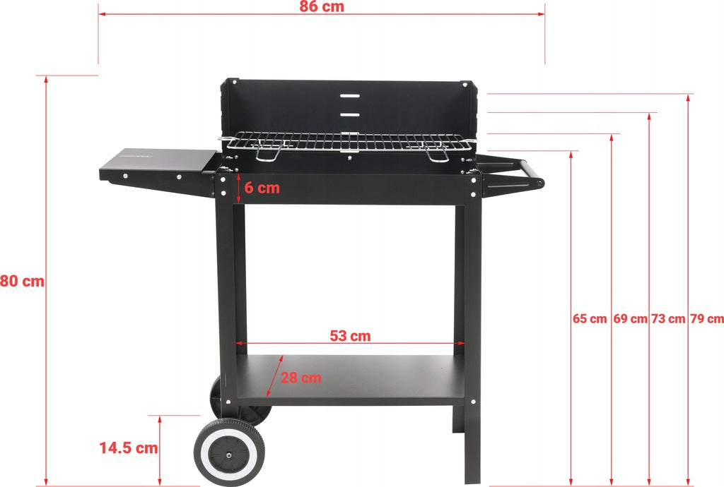 Söegrill riiuli ja restiga 48 x 26,5 cm