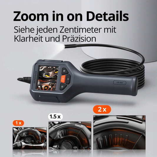 1080p HD Endoskopinė apžiūros kamera 5 m, 24 colių IPS ekranas, atsparus vandeniui