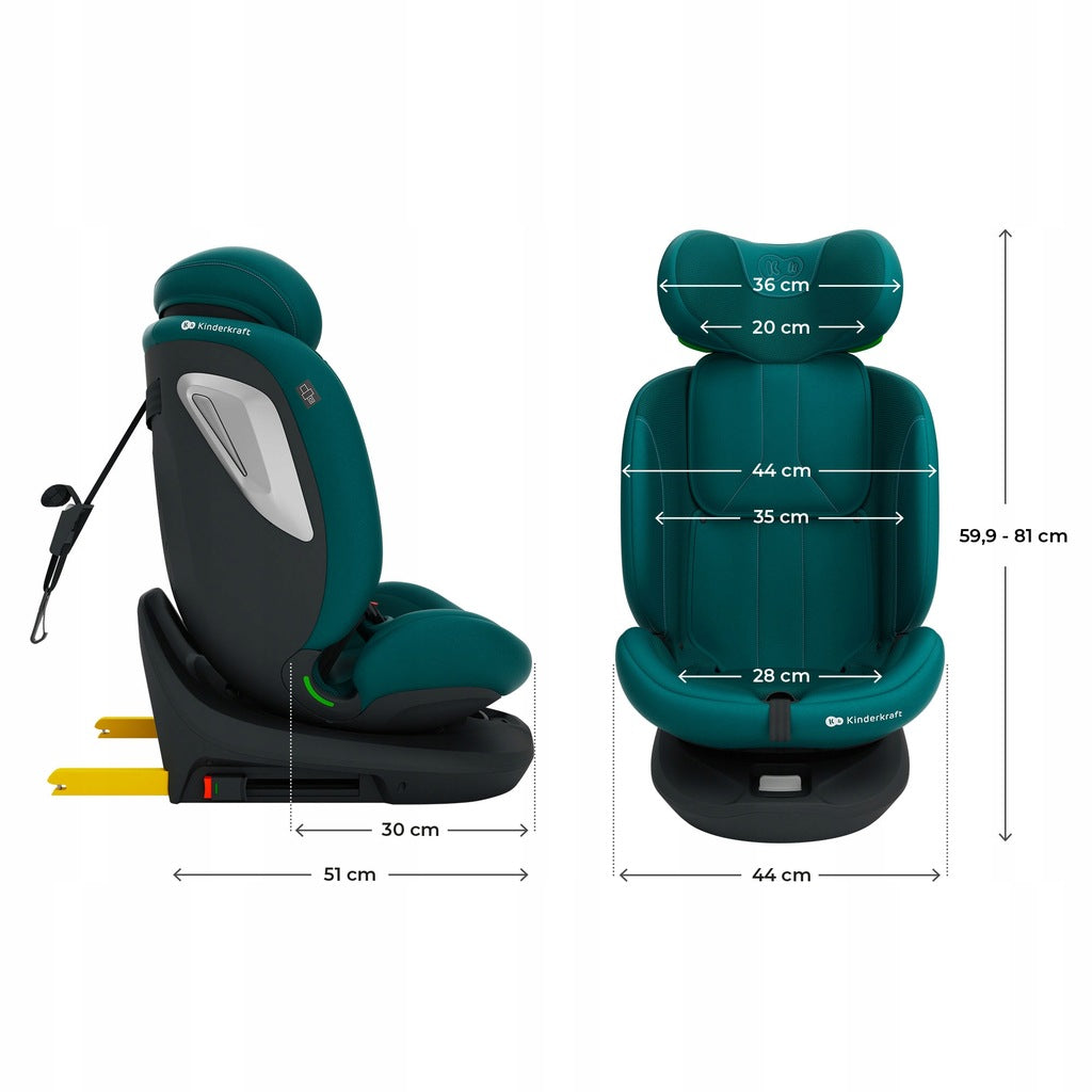 KINDERKRAFT pasukama automobilinė kėdutė I-GROW 2 PLUS ISIZE ISOFIX 0-36 KG