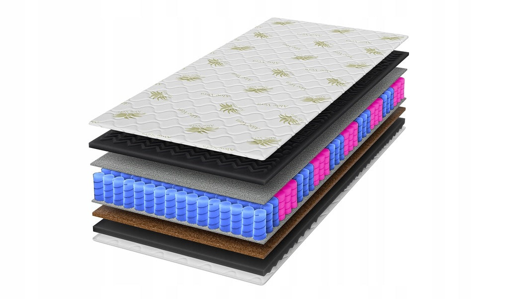 Materac masujący 140x200 Aloe Vera PREMIUM BLACK 24cm luksus EKO kokos H3H4