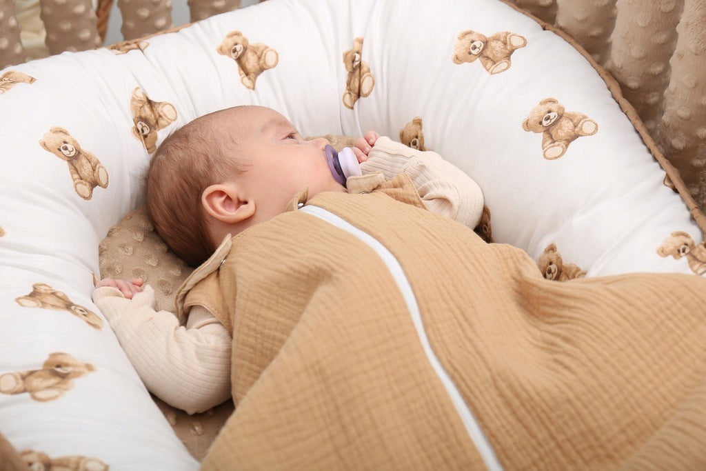 Bērnu ligzda-kokons "Minky" XXL komplekts "BabyMam", 7 daļas