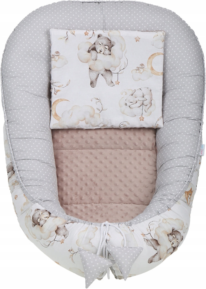 Kūdikių kokonų lizdelis „Minky“ rinkinys XXL „BabyMam“ 7 dalys