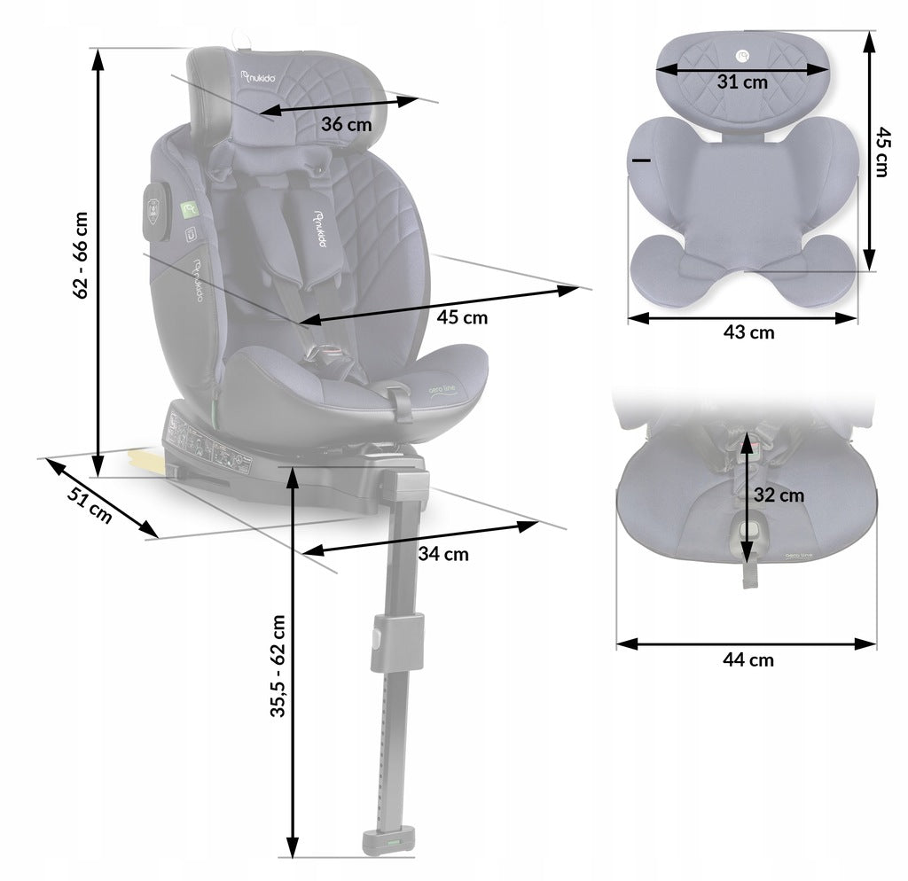 Aero besisukanti vaikiška automobilinė kėdutė 0-36KG