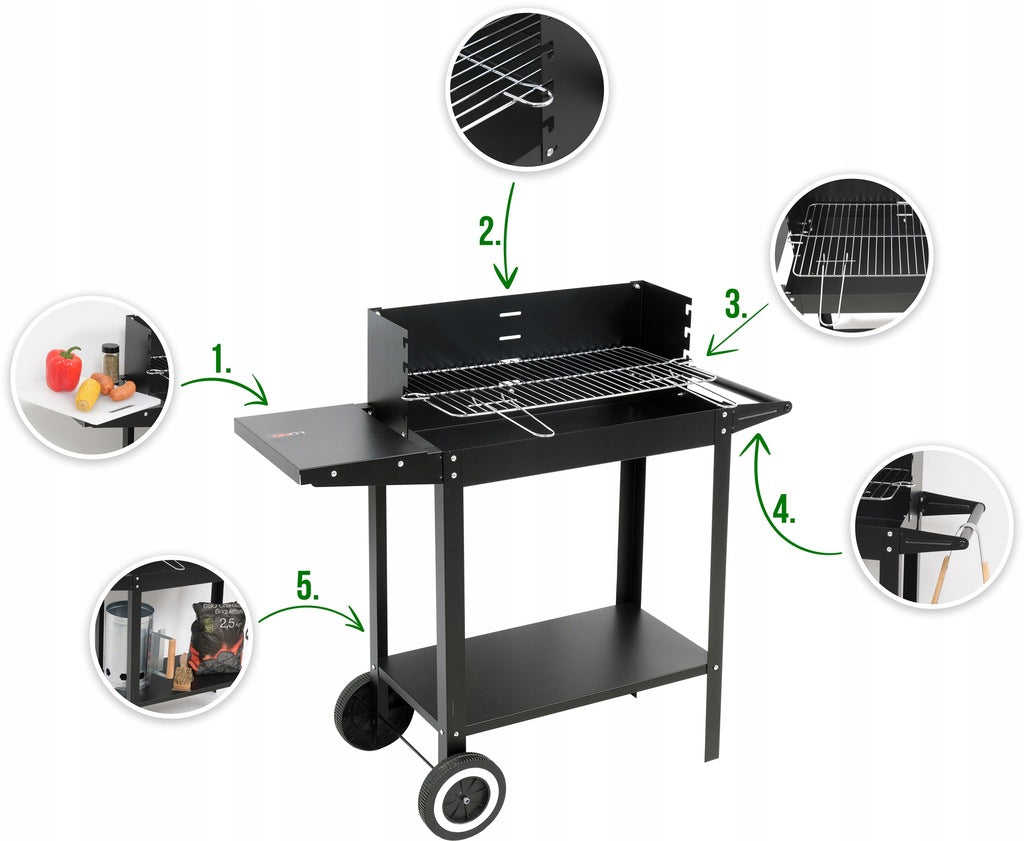 Söegrill riiuli ja restiga 48 x 26,5 cm