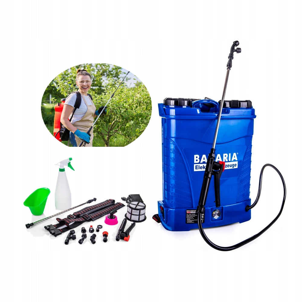 16L akumuliatorinis elektrinis kuprinės formos sodo purkštuvas