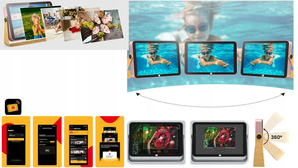 KODAK skaitmeninis nuotraukų rėmelis su jutikliniu ekranu, nuotraukoms ir vaizdo įrašams, 10,1 colio