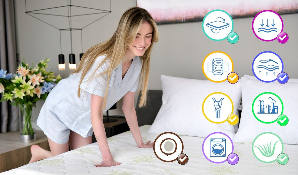 120x200 itin elastingas juodas kišeninis masažinis čiužinys, 22 cm, prabangus kokoso spalvos