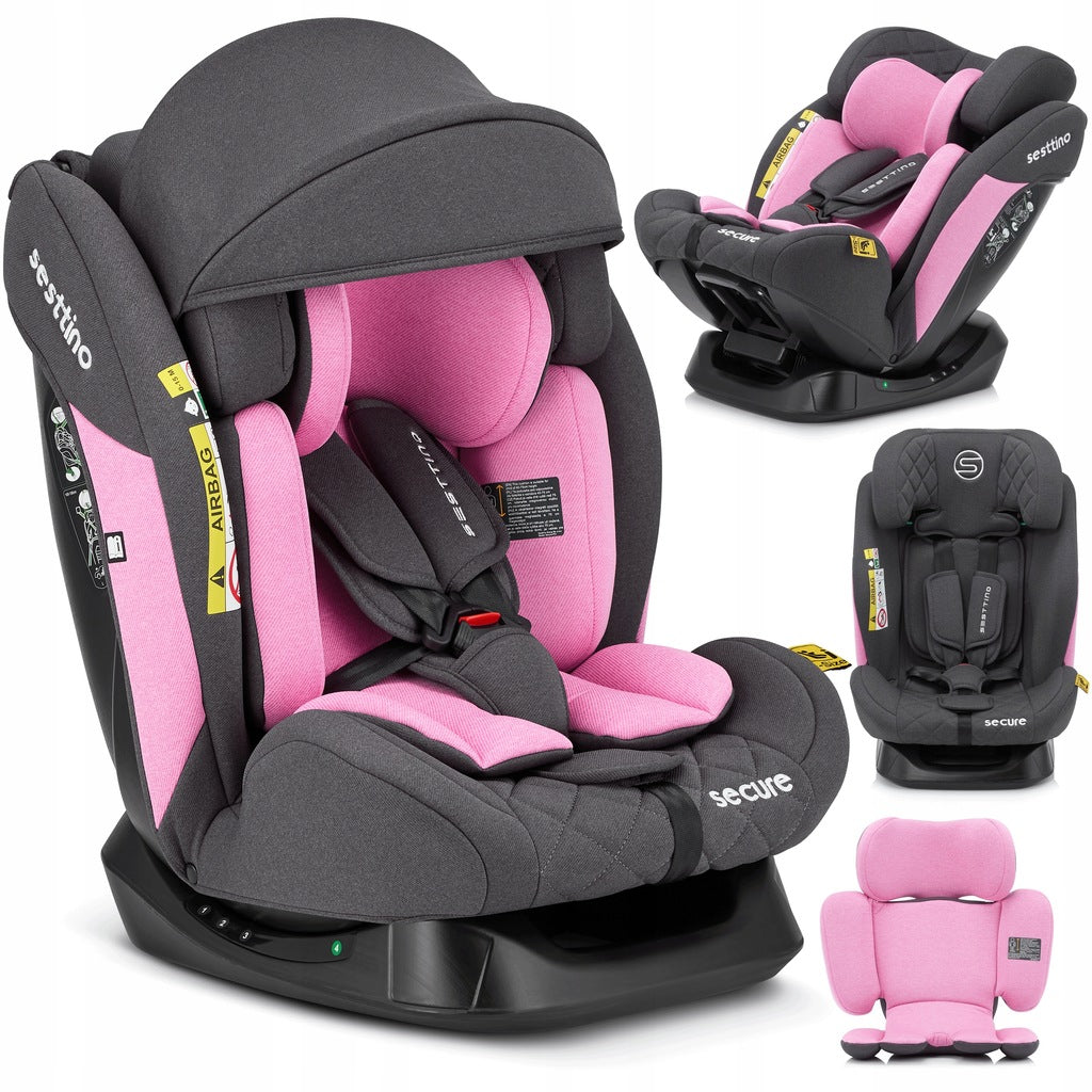 Sesttino SecurePro vaikiška automobilinė kėdutė 0-36 kg, saugi 40-150 cm