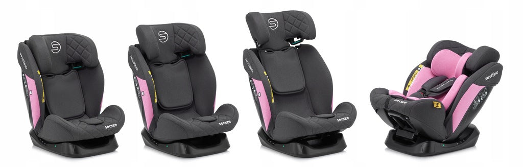 Sesttino SecurePro vaikiška automobilinė kėdutė 0-36 kg, saugi 40-150 cm