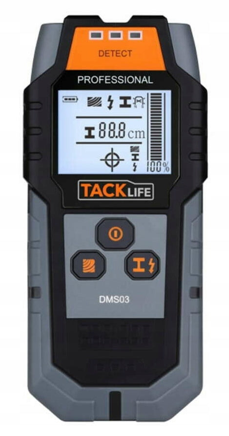 Kabelių ir laidų detektorius sienose | LCD | 4in1 | Metalo, laidų ir medienos ieškiklis