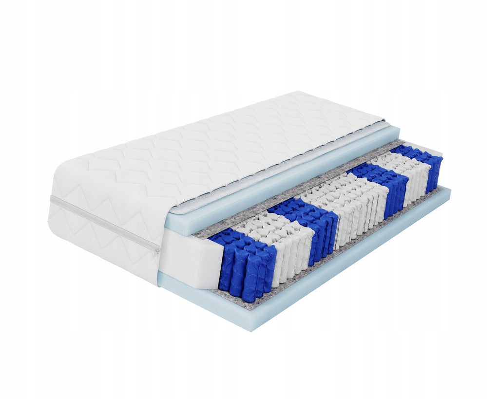 Madrats 120x200 pocket-vedrudega, kahepoolne, keskmise kõvadusega, BLANC