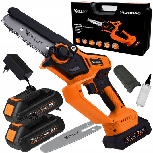 20V akumuliatorinis pjūklas su dėklu ir priedais – šakoms