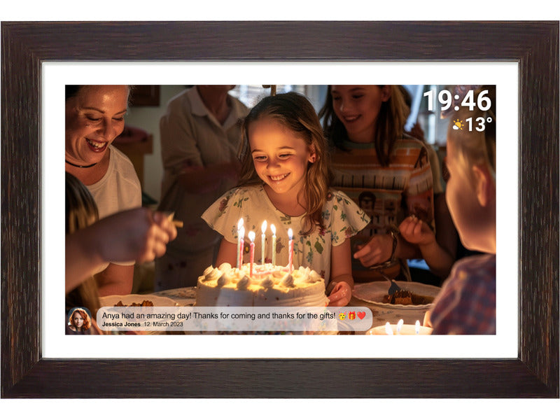 15.6" skaitmeninis nuotraukų rėmelis rudas