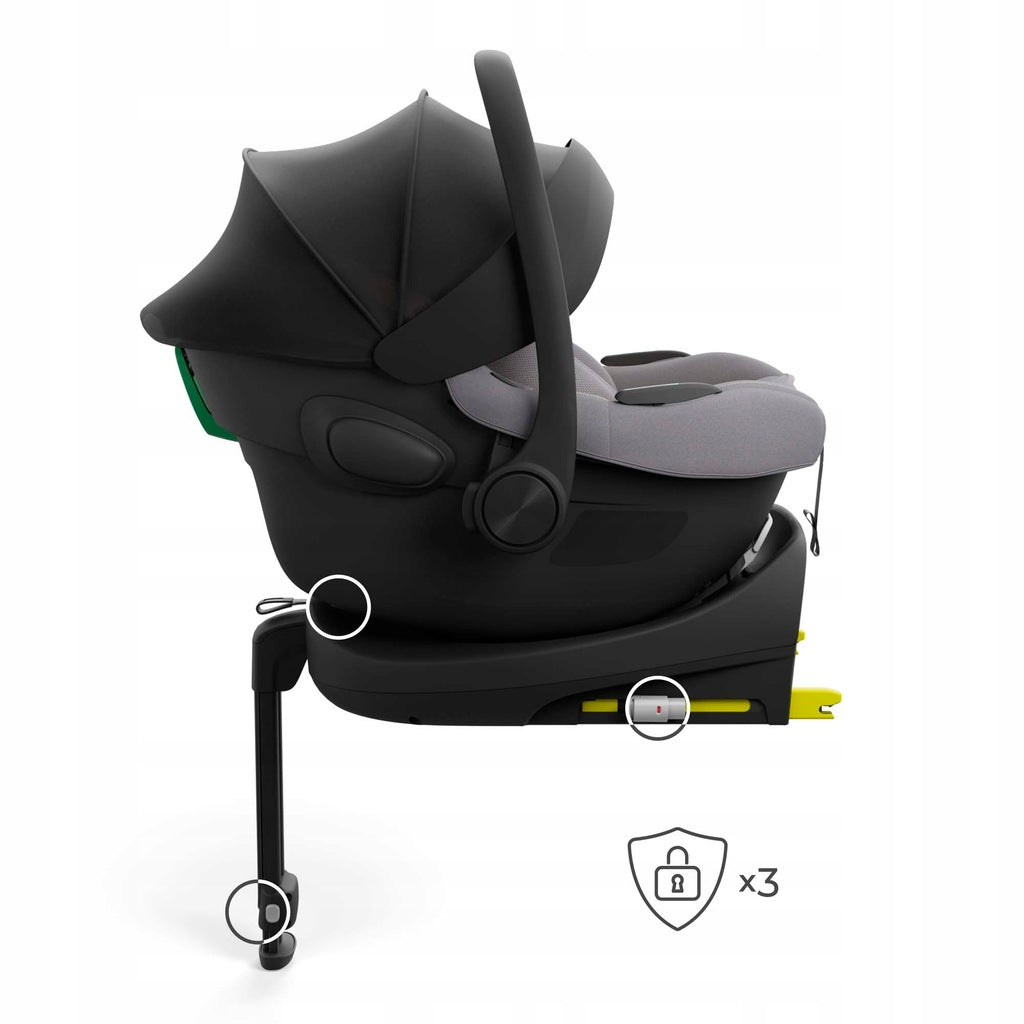 Kinderkraft I-LITE autokrēsliņš zīdaiņiem, 40-87 cm, 0-13 kg, pelēks