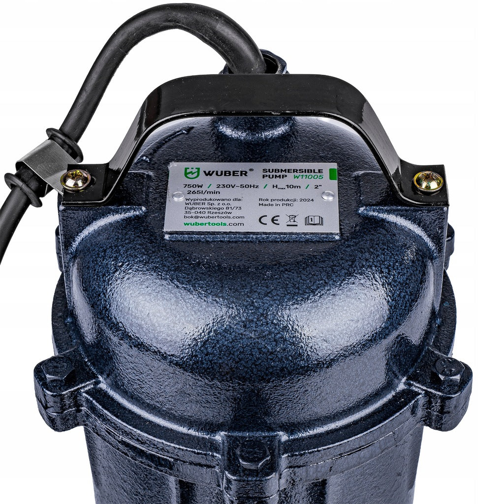Puhas- ja mustaveepump hakkuri, 30 m Fastfix vooliku ja 750 W mootoriga