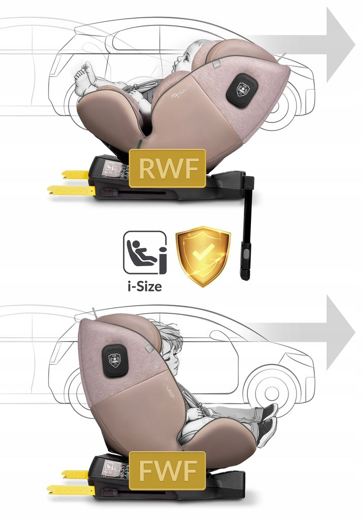 PASUKAMA AUTOMOBILINĖ KĖDUTĖ su KOJA 0-36KG ISOFIX NUKIDO I-SIZE 40-150cm