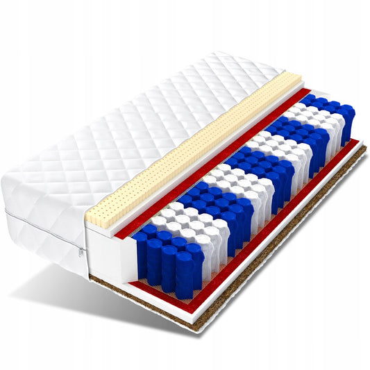 Matracis 140x200 kabatu atsperu 9 zonu kokosa latekss SYRIUS