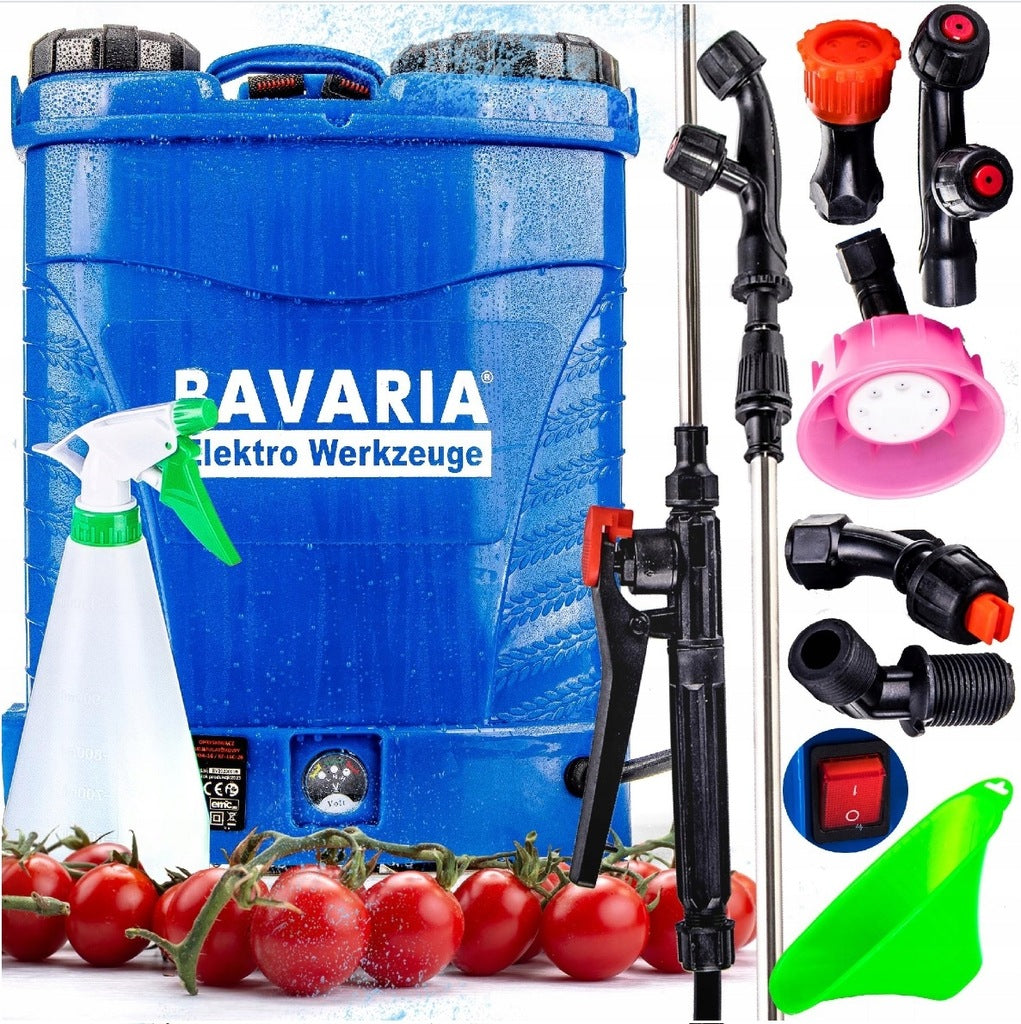 16L akumuliatorinis elektrinis kuprinės formos sodo purkštuvas