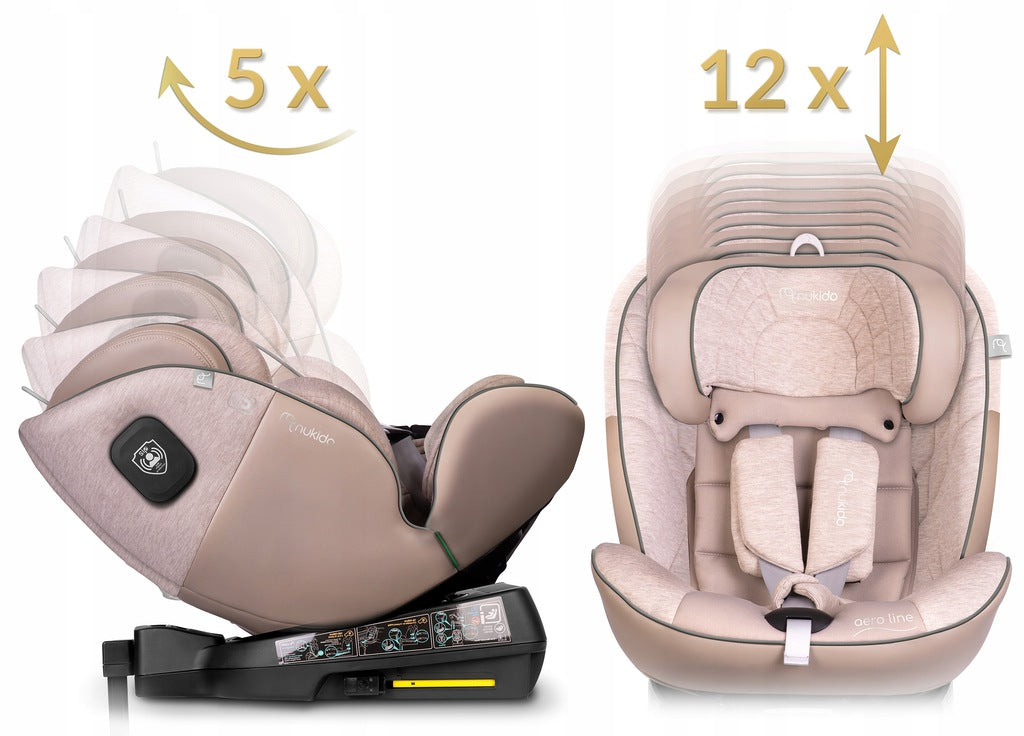 PASUKAMA AUTOMOBILINĖ KĖDUTĖ su KOJA 0-36KG ISOFIX NUKIDO I-SIZE 40-150cm