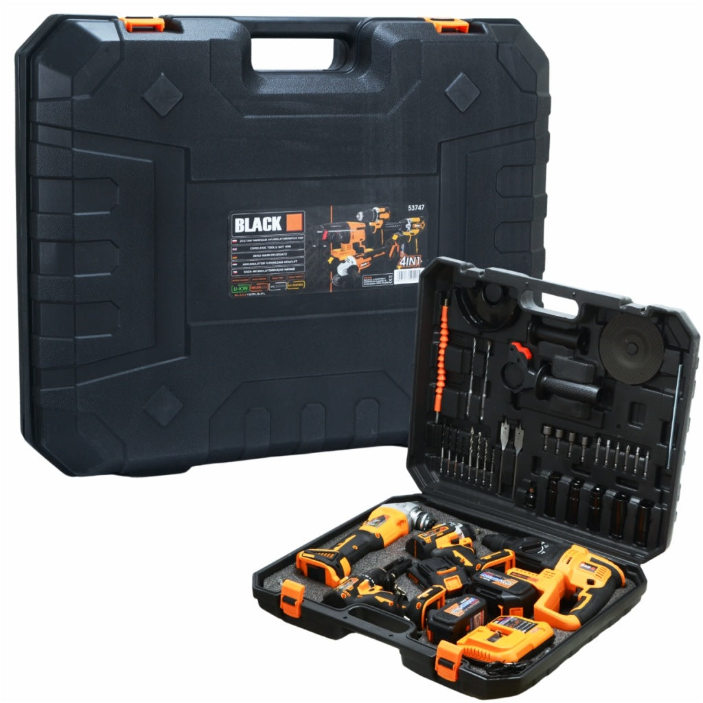 MEGA BEZVADU ELEKTRISKO INSTRUMENTU KOMPLEKTS 4 IN 1 KOMPLEKSĀ KOFERĪ