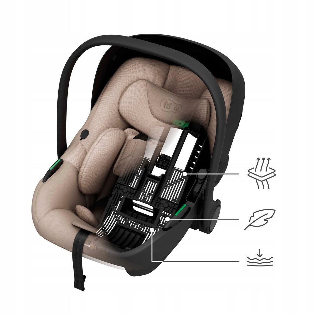 Kinderkraft I-LITE automobilinė kėdutė kūdikiams, 40-87 cm, 0-13 kg, smėlio spalvos