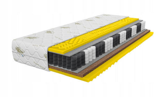 Hiperelastinis juodas 90x200 kišeninis masažinis čiužinys 22 cm prabangus kokosas