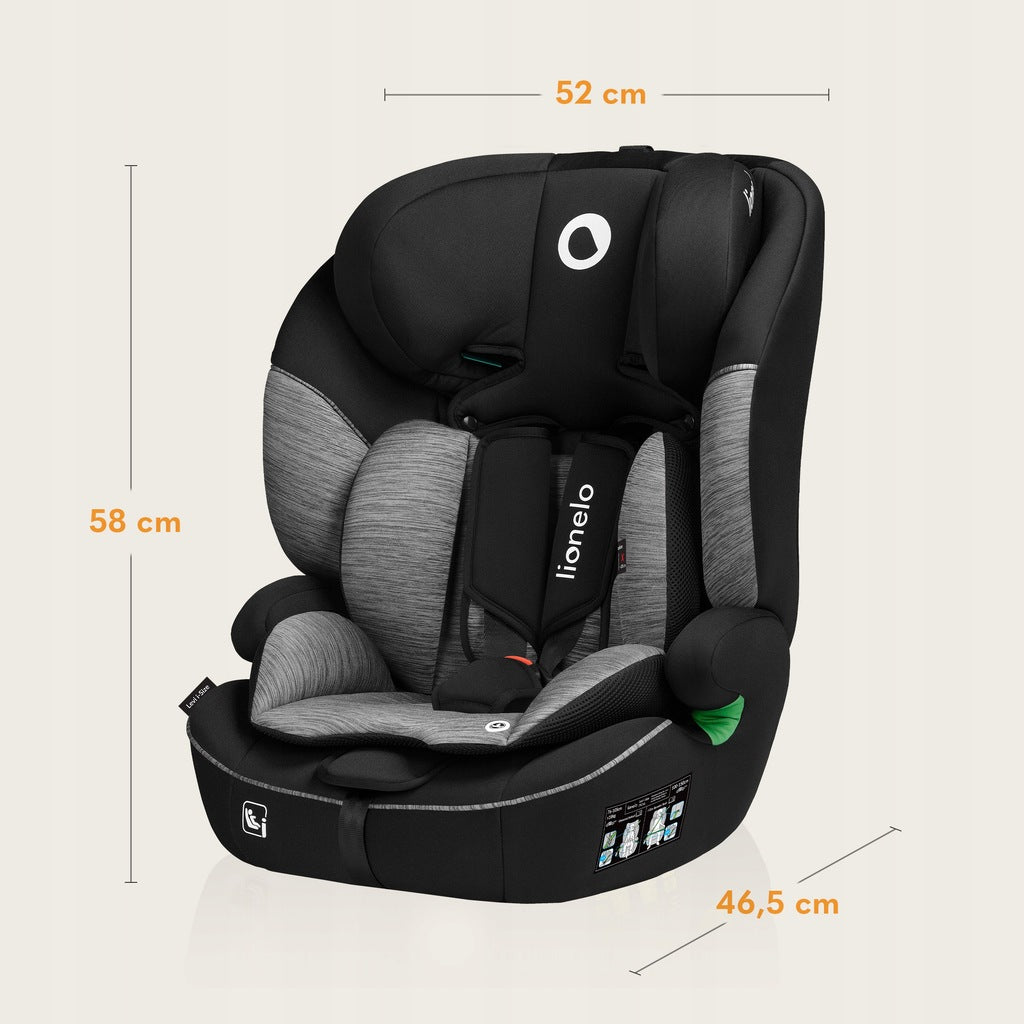 Autosēdeklis 76-150 cm, Melns, 9-36 kg, Lionelo LEVI I-SIZE